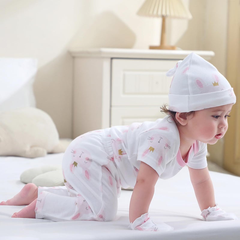 Ruliby Baby Girl Bodysuit and Pant Set Cotton Soft Newborn Clothes Outfits 3-6 month - Image 4