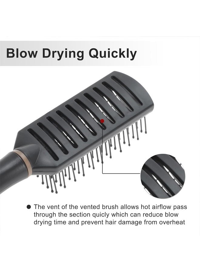 Vented Hair Brush - Styling Brush with Ball-Tipped Bristles for Blow Drying Wet, Short, Curly or Straight Hair - Men and Women - Black - Image 5