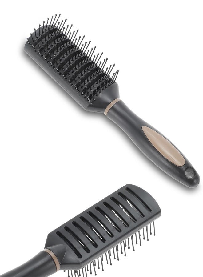 Vented Hair Brush - Styling Brush with Ball-Tipped Bristles for Blow Drying Wet, Short, Curly or Straight Hair - Men and Women - Black - Image 1