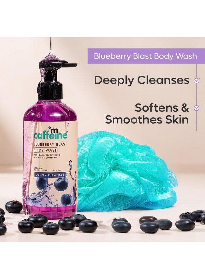 MCaffeine mCaffeine Blueberry Escape Bath & Body Gift Kit | Body Wash, Body Lotion, Teal Loofah | Gift Set For Men and Women | Pampering Kit for Birthday, Anniversary & All Special Occasions | Christmas Gifts | Premium Gift Box 100% Vegan  - Image 4