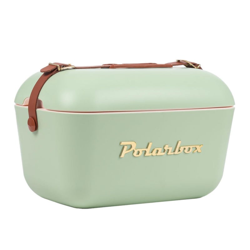 Polarbox النعناع الذهب 20L الرجعية الشاطئ مبرد خمر نزهة مربع الغداء حقيبة المحمولة مبرد السفر التخييم المشي لمسافات طويلة نمط 90s الصدر الثلج كبيرة إضافية خفيفة الوزن لعلب البيرة وسيلتزر