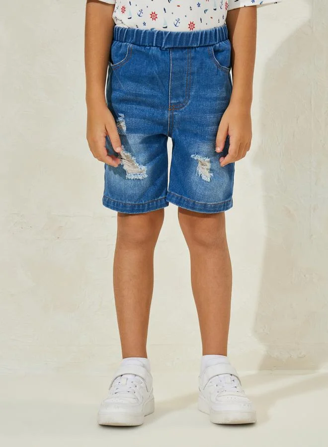Styli Printed T-Shirt & Denim Short Set