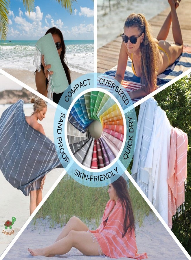 PARK & OZ White Turkish Beach Towels - 6-Pack Oversized 100% Cotton Quick-Dry & Sand-Free Towels 72" x 40" Ultra Absorbent, Lightweight & Compact Pool Towels for Beach, Travel, Spa, Camping &Tie-Dye - Image 4