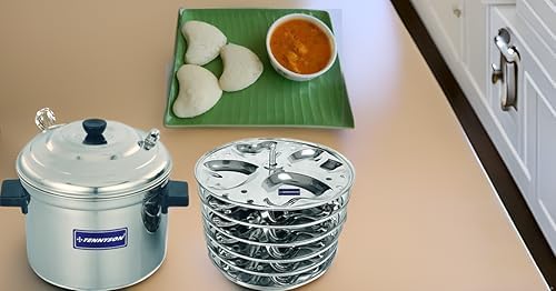 TENNYSON Jointless Idli Cooker with hearts idlies 6 Plates - Image 1