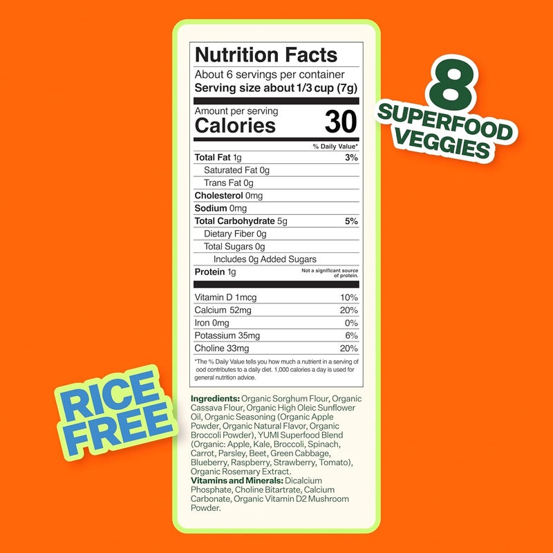 Yumi وجبات خفيفة للأطفال من يومي خالية من الأرز بدون سكر مضاف خالية من الجلوتين غير معدلة وراثيًا وجبات خفيفة عضوية للأطفال آمنة للمدرسة لمرحلة الرعاية النهارية وصناديق الغداء بديل لوجبات التسنين للأطفال تفاح بروكلي 6 قطع - Image 2