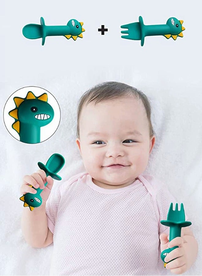 Excefore Baby Silicone Plate + Placement, Non-Slip Feeding Plate for Toddlers Babies Kids with Strong Suction Fits Most Highchair Trays. Dishwasher and Microwave Safe with Spoon & Fork - Image 4