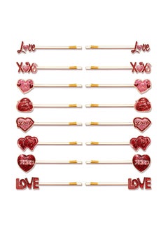 YAHPERN 1016PCS Valentines Day Hair Clips for Women Glitter Love Heart Hair Clips Sweet XOXO Bobby Hairpins Costume Party Valentines Day Accessory Gifts for Her 