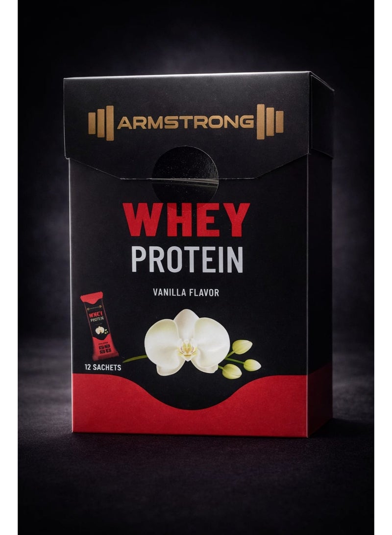 Armstrong Whey Protein Sachets – Cocoa & Vanilla Flavors (12 Sachets) Premium Protein for Muscle Growth, Recovery & Daily Nutrition - Image 1