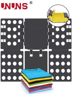 UNUNS Clothes Folding Board,Adjustable T-Shirt Folding Board,Plastic Shirt Folder,High Toughness,Space Saving,Connect Firmly,Folding Clothes For Kids and Adults,Black  - Image 1