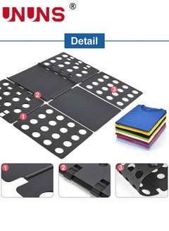 UNUNS Clothes Folding Board,Adjustable T-Shirt Folding Board,Plastic Shirt Folder,High Toughness,Space Saving,Connect Firmly,Folding Clothes For Kids and Adults,Black  - Image 2