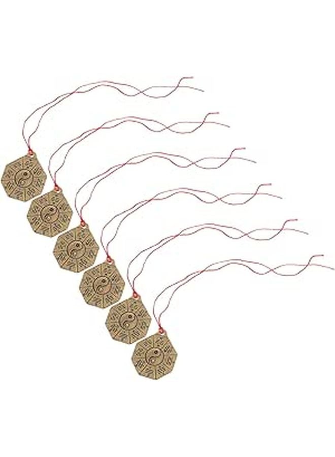 Vintage Brass Double Sided Bagua Keychain Feng Shui Charm Durable Copper Pendant For Car Keys - Image 1