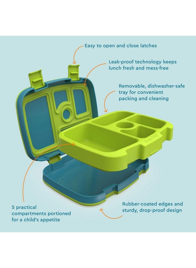 Bentgo صندوق غداء للأطفال من بنتغو بطبعات مقاوم للتسرب، 5 أقسام على طراز البنتو - أحجام مثالية للوجبات للأطفال من 3-7 سنوات، متين، مقاوم للسقوط، آمن في غسالة الصحون، ومصنوع من مواد خالية من BPA (غواصة) - Image 5