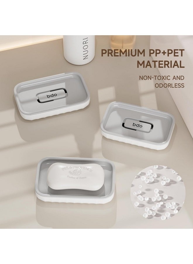bdo Large Soap Dish Holder, Soap Case with Grooves Drain, Plastic Soap Holder, Soap Bar Container, Soap Saver for Shower, Bathroom, Kitchen,Without Cover Style,White - Image 5