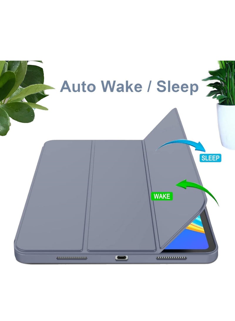 Captaintech Case Compatible with Lenovo Tab P12 (12.7 Inch) 2023 Tablet Slim Tri-fold Stand Soft TPU Back Shell Auto Wake/Sleep Anti-Drop Cover  - Image 3