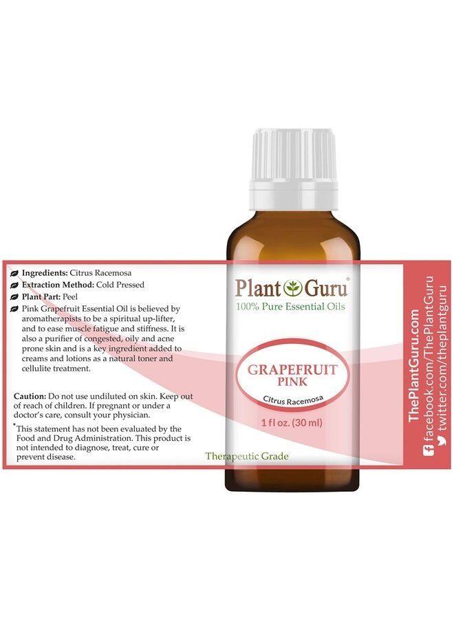 Plant Guru Pink Grapefruit Essential Oil 1 oz / 30 ml 100% Pure Undiluted Therapeutic Grade Cold Pressed from Fresh Grapefruit Peel, Great for Aromatherapy Diffuser, Relaxation and Calming, Natural Cleaner.  - Image 2