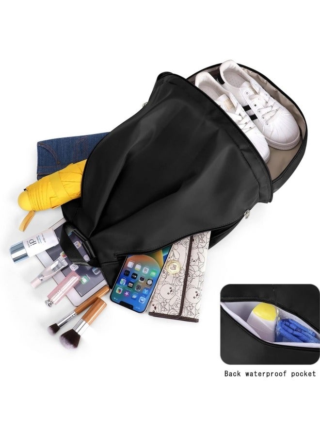 جيجيرو حقيبة ظهر رياضية للسباحة مقاومة للماء مع حجرة للأحذية وجيب للبلل، حقيبة ظهر رياضية للسفر وحقيبة رياضية صغيرة باللون الأسود - Image 3