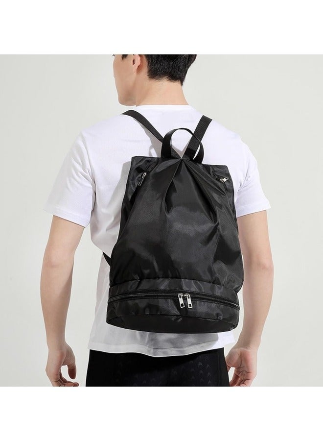 جيجيرو حقيبة ظهر رياضية للسباحة مقاومة للماء مع حجرة للأحذية وجيب للبلل، حقيبة ظهر رياضية للسفر وحقيبة رياضية صغيرة باللون الأسود - Image 5