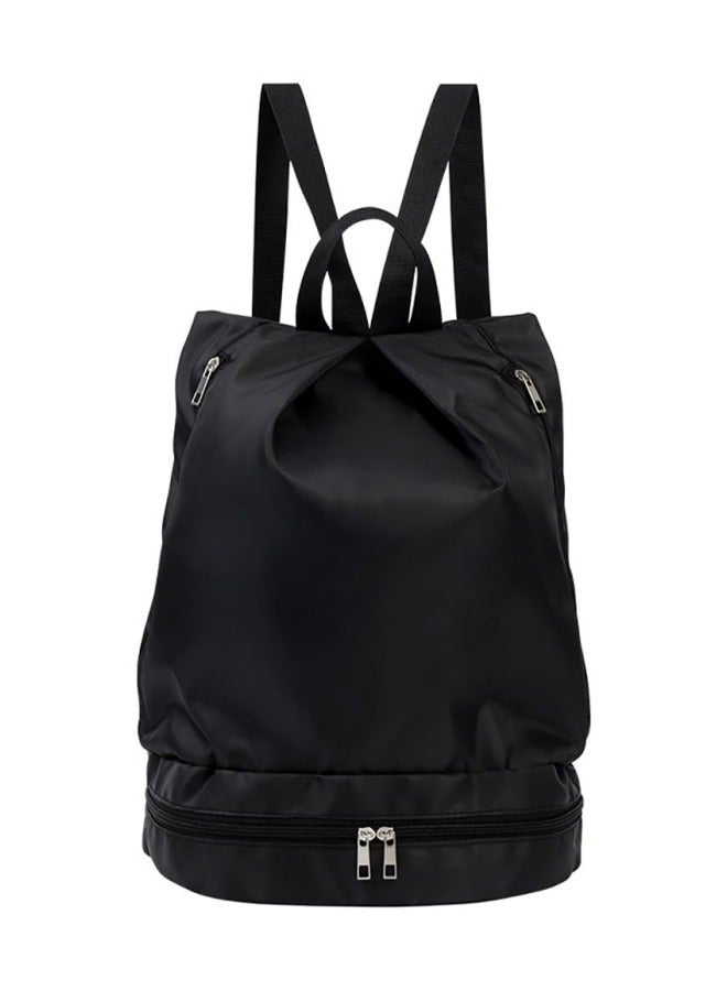 جيجيرو حقيبة ظهر رياضية للسباحة مقاومة للماء مع حجرة للأحذية وجيب للبلل، حقيبة ظهر رياضية للسفر وحقيبة رياضية صغيرة باللون الأسود - Image 1