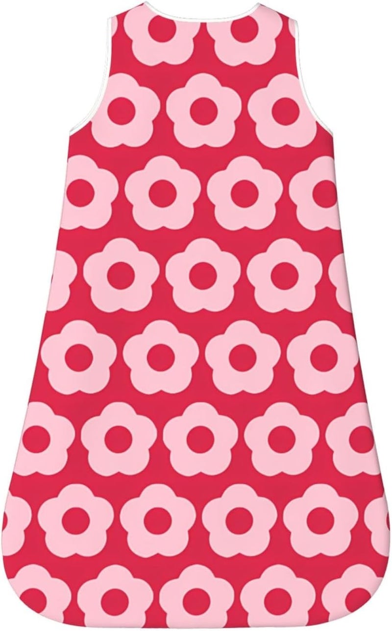 Bold Summer Red and Pink Floral Pattern Retro Baby Wearable Blanket Infant Boys Girls Sleeping Bags for Newborn Small - Image 2