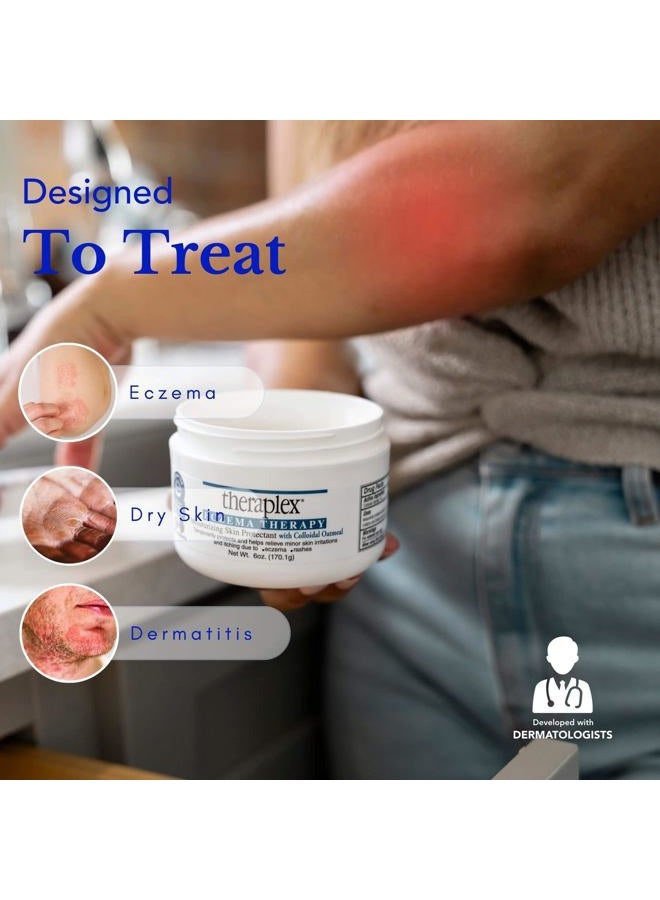 Theraplex علاج الإكزيما (6 أونصات) - واقي مرطب للبشرة مع دقيق الشوفان الطبيعي، غير كوميدوغيني، ومضاد للحساسية، خالي من العطور - ختم الموافقة من الجمعية الوطنية للإكزيما - Image 2