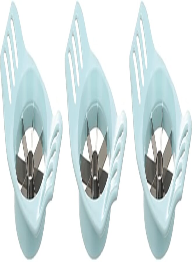 Generic Stainless steel apple cutter with plastic handles set of 3 pieces - baby blue 
