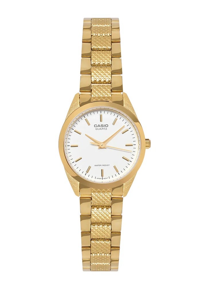 كاسيو ساعة يد نسائية بعقارب من الستانلس ستيل مقاومة للماء - ملم - ذهبي - Image 1