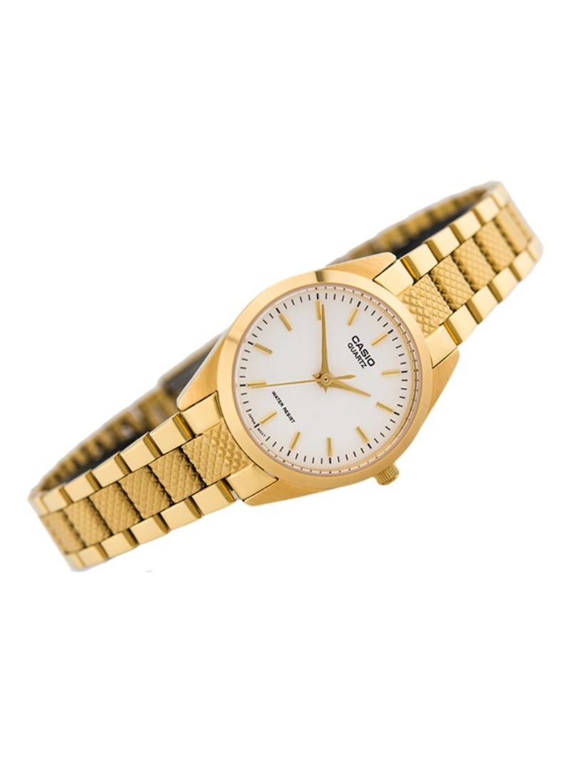كاسيو ساعة يد نسائية بعقارب من الستانلس ستيل مقاومة للماء - ملم - ذهبي - Image 2
