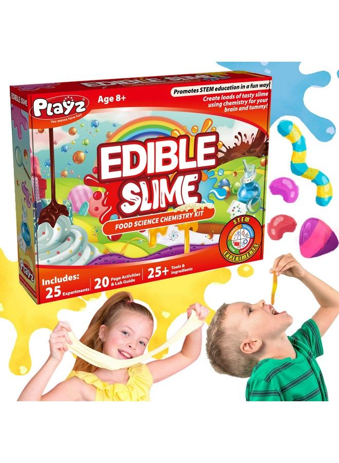 Playz Edible Slime Candy Making Food Science Chemistry Kit For Kids With 25+ Stem Experiments To Make Slimy Hot Chocolate Marshmallows Snot Blood Slugs Worms And More!  - Image 2