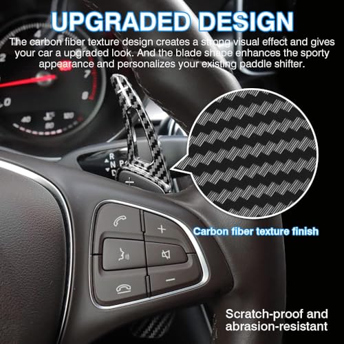 Karltys Carbon Fiber Steering Wheel Paddle Shifter Extension for Mercedes Benz B C GLA GLC GLE S Class Car Steering Wheel Shift Paddle Extended Trim Cover 2PCS Mercedes Benz Accessories - Image 4