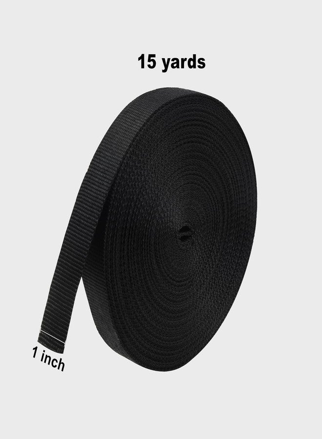 Juasky 15 Yard 1 Inch Nylon Webbing Strap, Black Heavy Duty Belting Straps for Backpack,Sling, Outdoor, Climbing - Image 2