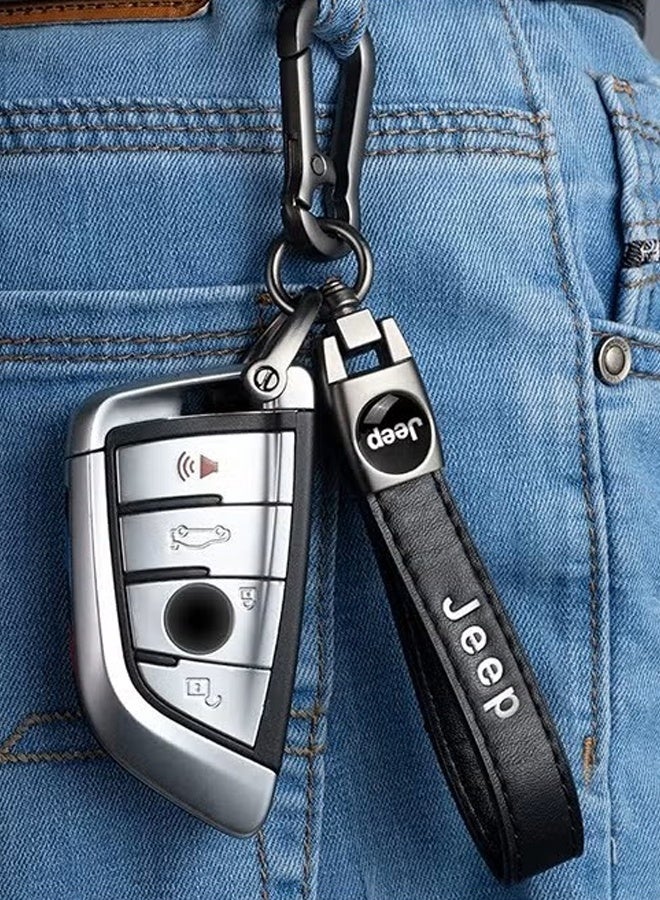 Jeep Keychain - Jeep Key Chain - Leather Car Key Chain - Car Accessories - With Screwdriver - Black - Image 3