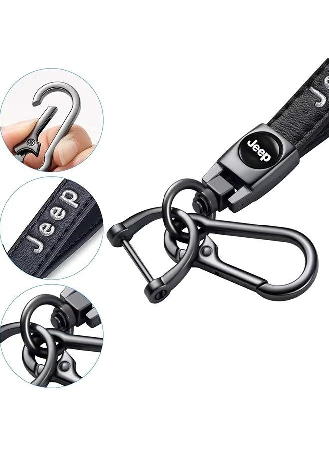 Jeep Keychain - Jeep Key Chain - Leather Car Key Chain - Car Accessories - With Screwdriver - Black - Image 5