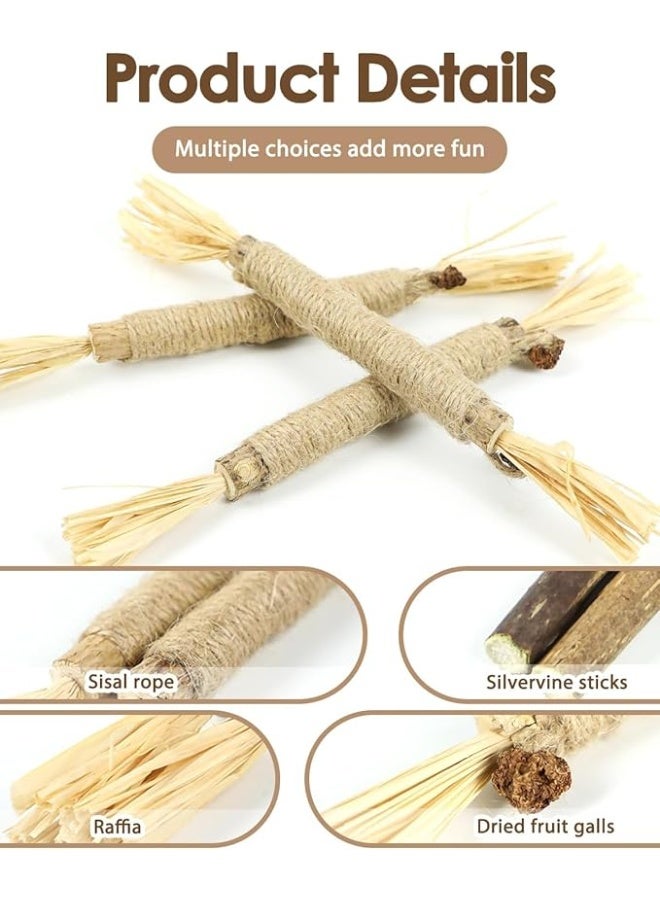 يوريفو لعبة قطط طبيعية من أعواد نبات النعناع البري، أداة تنظيف أسنان القطط الصغيرة، أعواد مضغ من نبات النعناع البري للقطط والقطط الصغيرة - Image 3