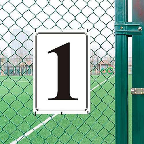 i-CowFun Premium Aluminum Number Signs 1, Metal 12" X 8" Numbered Signs Outdoor for Parking Lots, Floor, Dock, Court, Aisle, Field, High Visibility, No Fade, Weather-resistant - Image 2