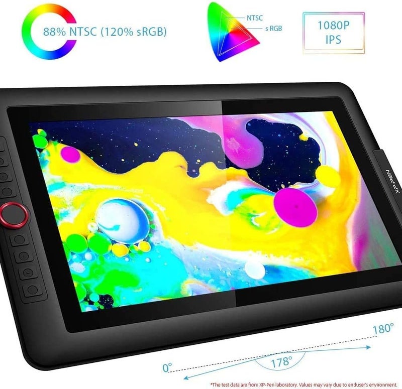 XPPen Upgraded Artist 15.6 Pro V2 Drawing Tablet with Screen 16384 Pen Pressure X3 Pro Stylus Graphic Art Tablet with Full-Laminated Anti-Glare Glass Tilt Support Red Dial and 8 Shortcut Keys - Image 3