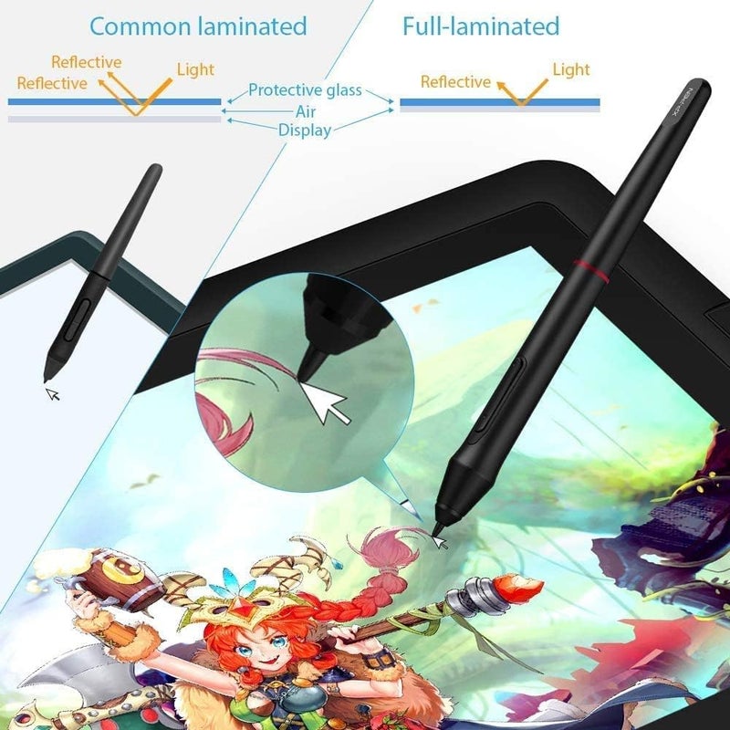 XPPen Upgraded Artist 15.6 Pro V2 Drawing Tablet with Screen 16384 Pen Pressure X3 Pro Stylus Graphic Art Tablet with Full-Laminated Anti-Glare Glass Tilt Support Red Dial and 8 Shortcut Keys - Image 2