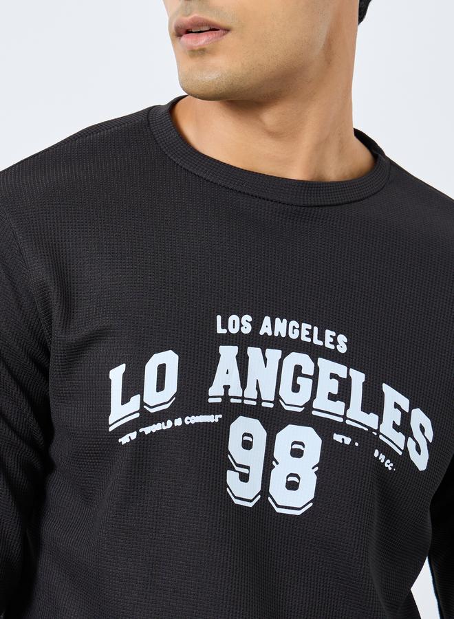 Take Two Men Black Long Sleeve Waffle Knit T-Shirt - Image 4