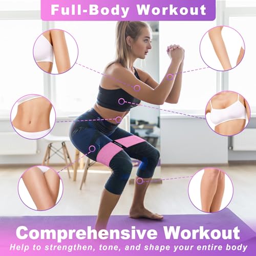 Honmein Resistance Bands for Working Out, 3 Levels Exercise Bands Workout Bands Set for Women Men, Hip Legs Booty Bands for Home Fitness, Gym, Yoga, Pilates (Assorted) - Image 5