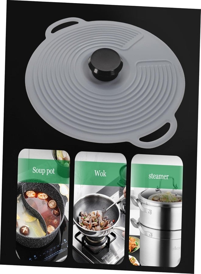 NVF Silicone Pot Lids, Set of 3, Grey, Dust-Proof, with Handles, Sizes 24cm, 27cm and 33cm - Image 5