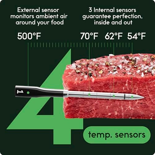 CHEF iQ Sense Smart Wireless Meat Thermometer with Ultra-Thin Probe, Unlimited Range Bluetooth Meat Thermometer, Digital Food Thermometer for Remote Monitoring of BBQ Grill, Oven, Smoker, Air Fryer - Image 4