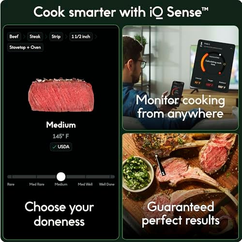 CHEF iQ Sense Smart Wireless Meat Thermometer with Ultra-Thin Probe, Unlimited Range Bluetooth Meat Thermometer, Digital Food Thermometer for Remote Monitoring of BBQ Grill, Oven, Smoker, Air Fryer - Image 3