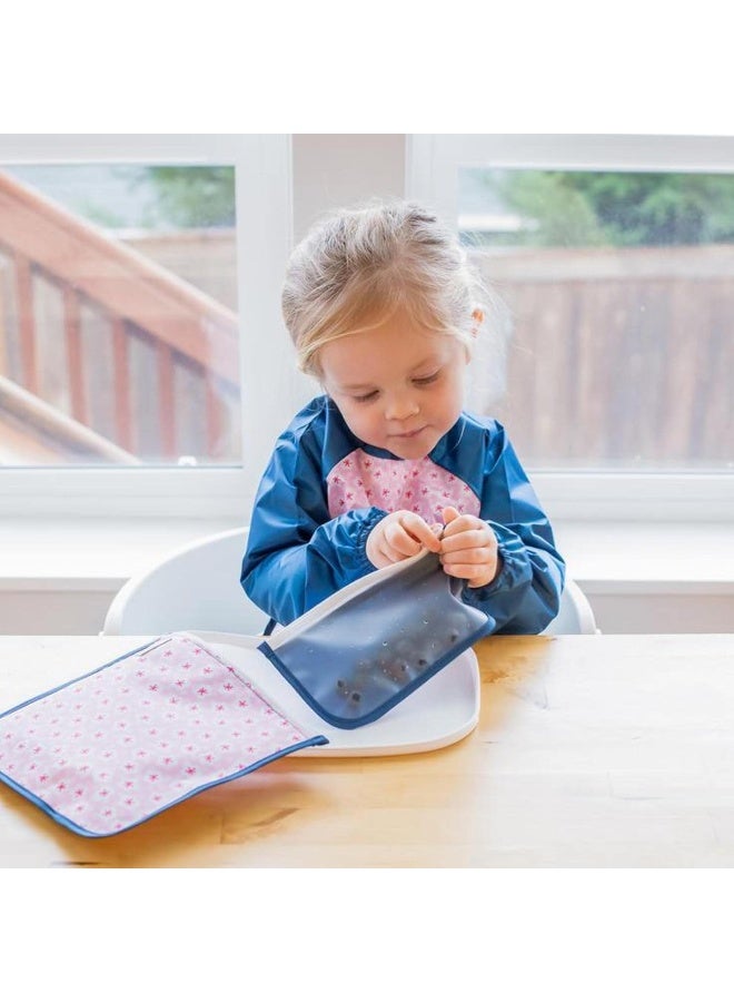 green sprouts Reusable Snack Bags (2 Pack)-Aqua Swan, Aqua Swan - Image 3