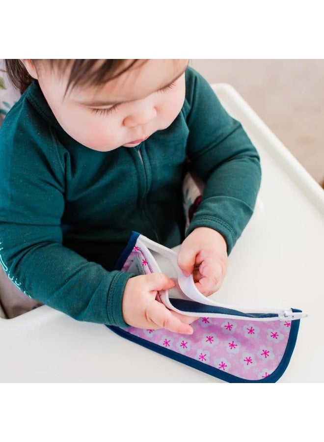 green sprouts Reusable Snack Bags (2 Pack)-Aqua Swan, Aqua Swan - Image 2