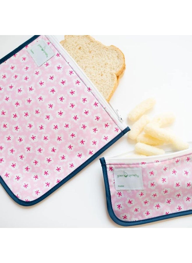 green sprouts Reusable Snack Bags (2 Pack)-Aqua Swan, Aqua Swan - Image 5