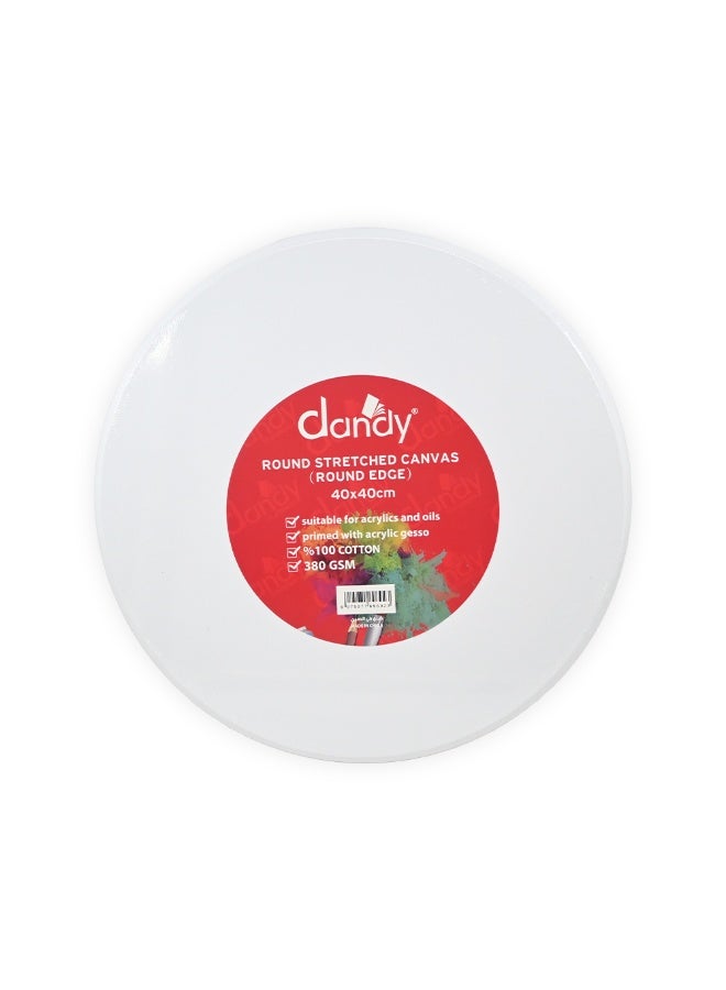 White round canvas, 40 cm diameter, rounded edges