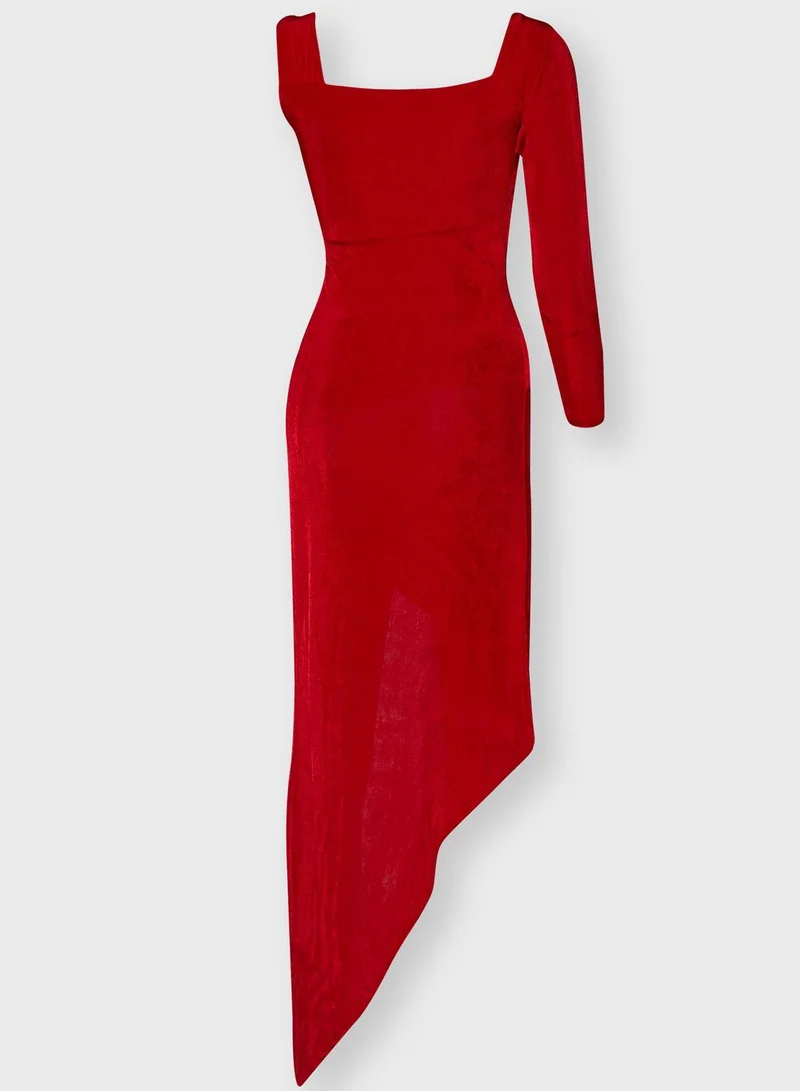 Ginger One Shoulder Detail Mini Dress