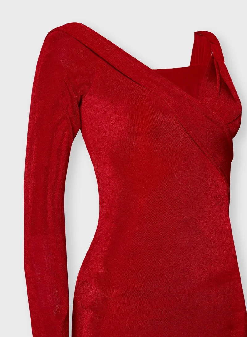 Ginger One Shoulder Detail Mini Dress