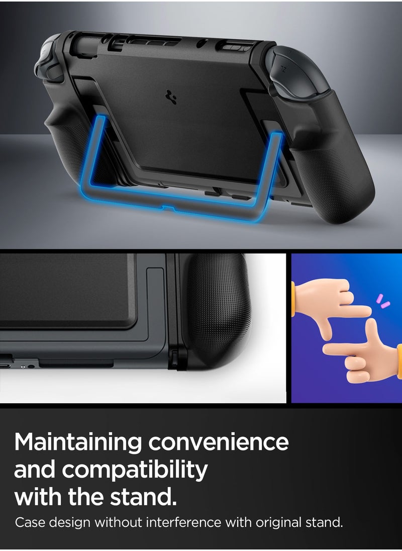 Spigen Dual Grip Nintendo Switch 2 Case Cover (2025) Kickstand Compatible Case with Enhanced Grip - Black  - Image 3