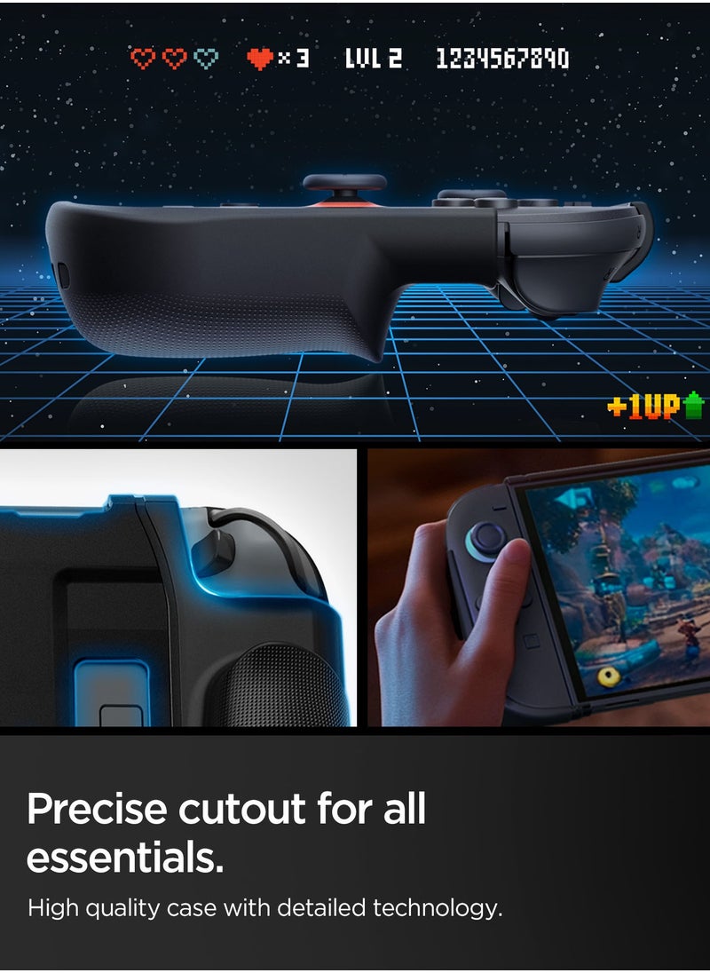 Dual Grip Nintendo Switch 2 Case Cover (2025) Kickstand Compatible Case with Enhanced Grip - Black
