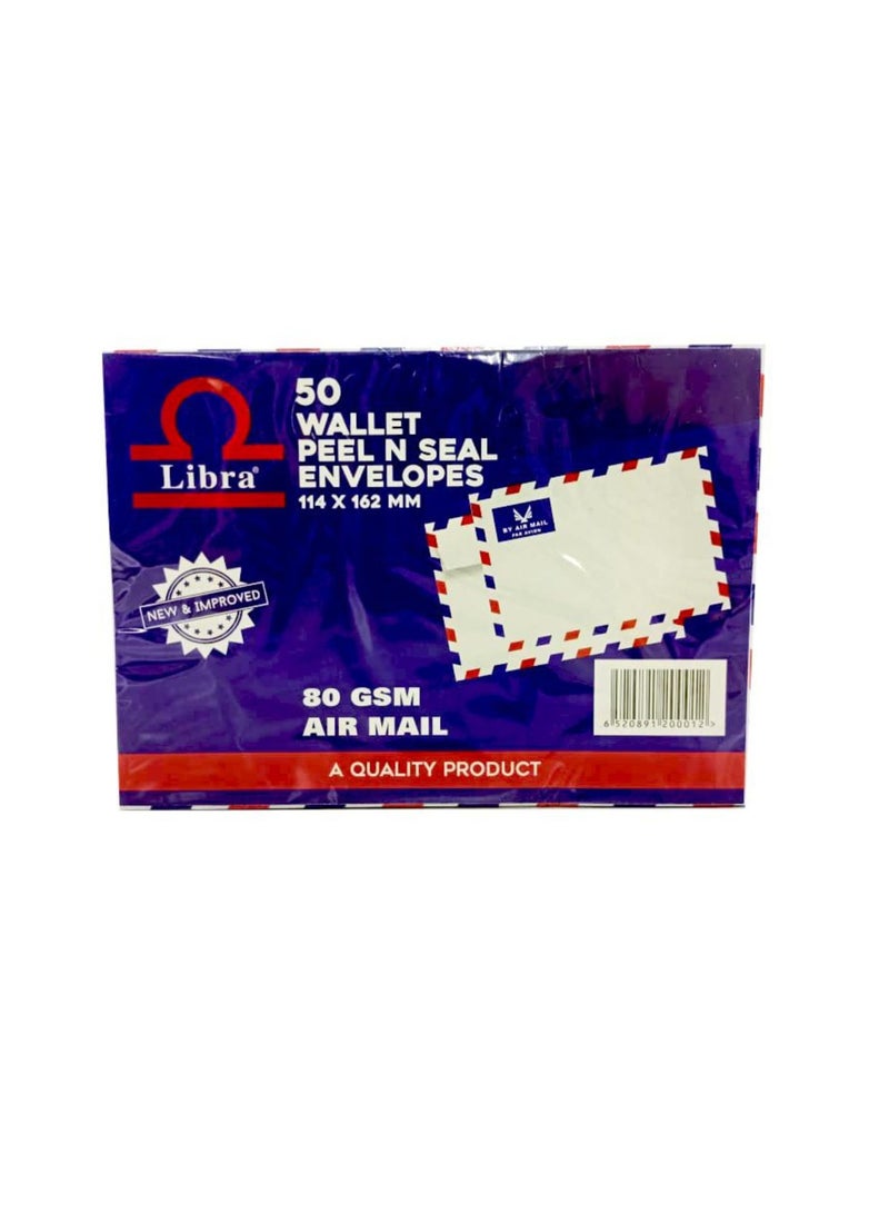 Libra Air Mail Envelopes 114 X 162 80 GSM ( Pack of 50 Pieces) - Image 2